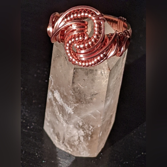 Artisan Jewelry - #45 Artisan Copper Love Knot Wrapped Ring